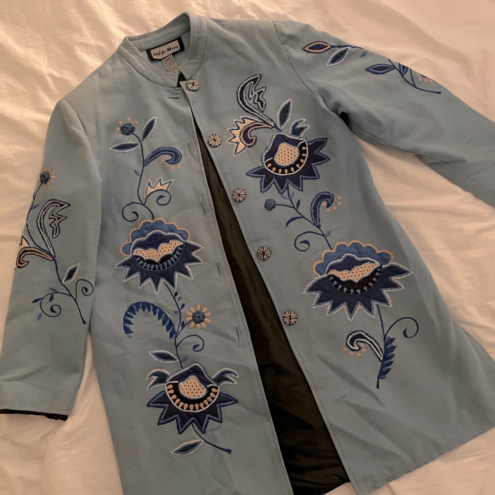 Indigo Moon embroidered boho jacket